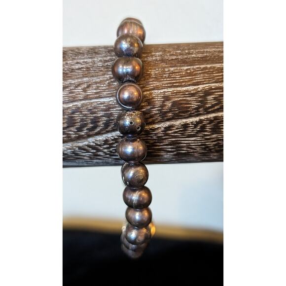 Natural Freshwater Pearl Bracelet W/ Slide In Fancy Clasp - Picture 5 of 9